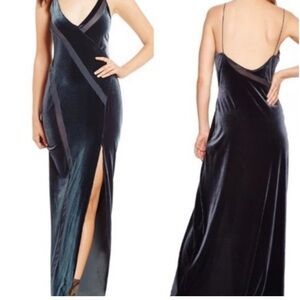 Free People Spliced Velvet Maxi Slip Dress, Size Small